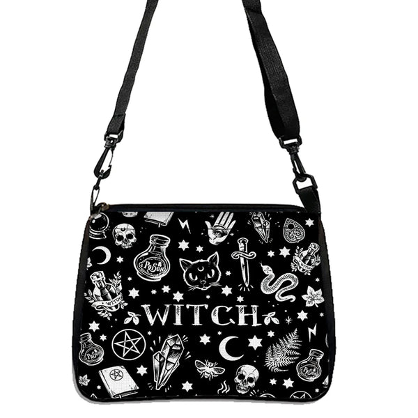 Gothic Witch Cat Shoulder Bag