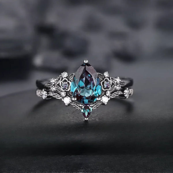 Luxury Gun Black Cubic Zircon Ring