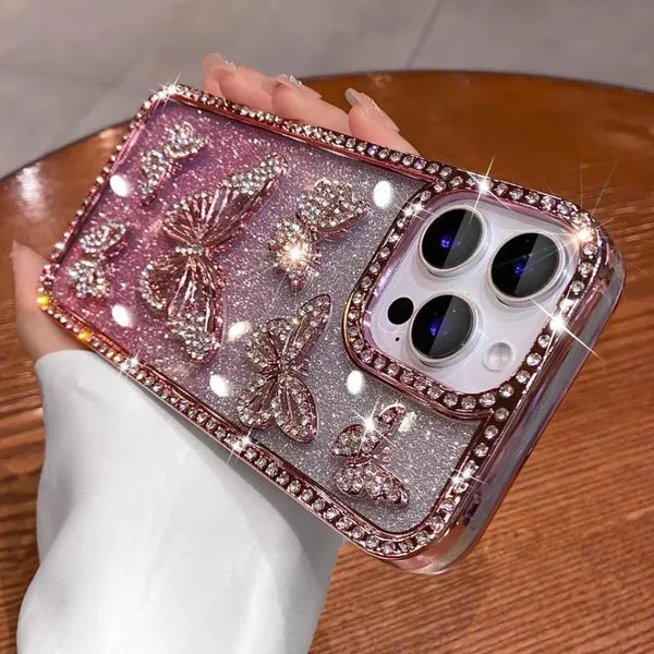 Glitter 3D Butterfly iPhone Case