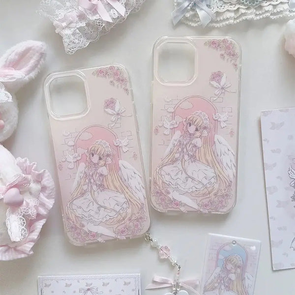 Cute Angel Anime Girl Pink iPhone Case