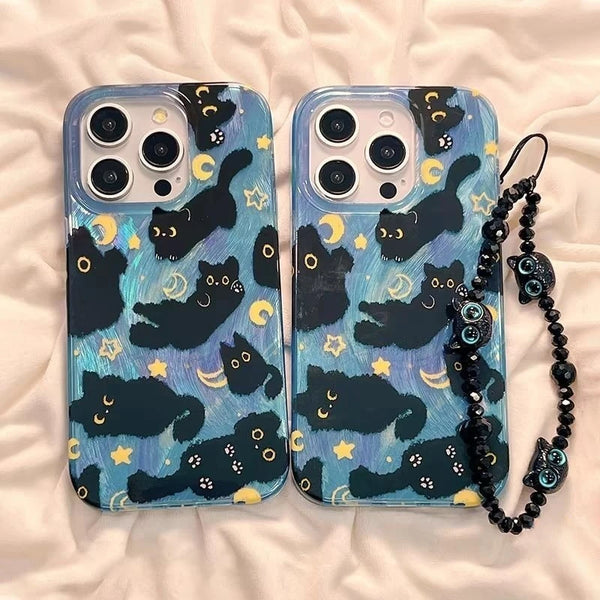 Stars Moon Cat iPhone Case