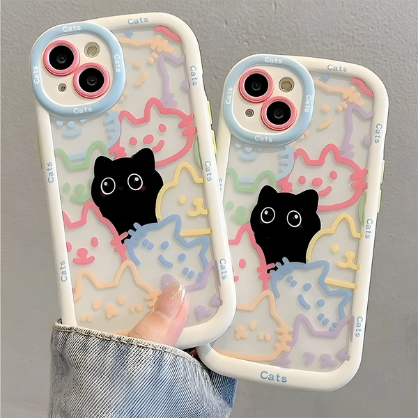 Pastel Kawaii Cats iPhone Case Soft Touch