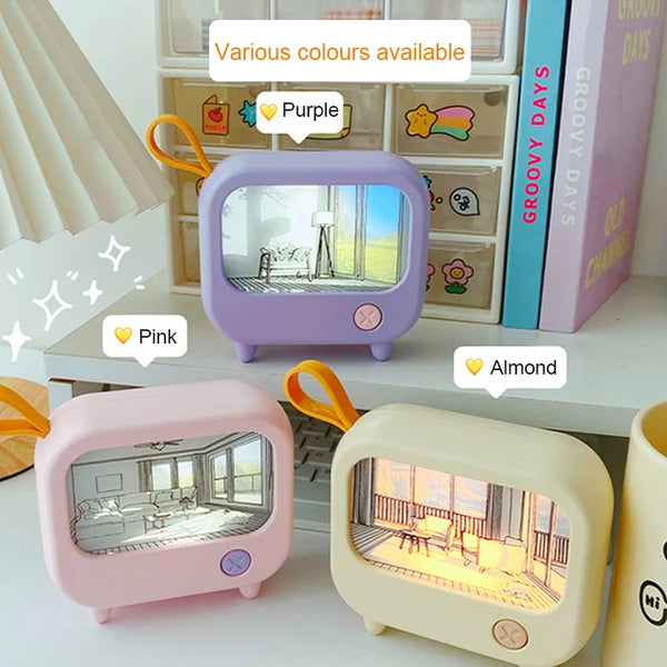 Retro TV Light Painting Night Light