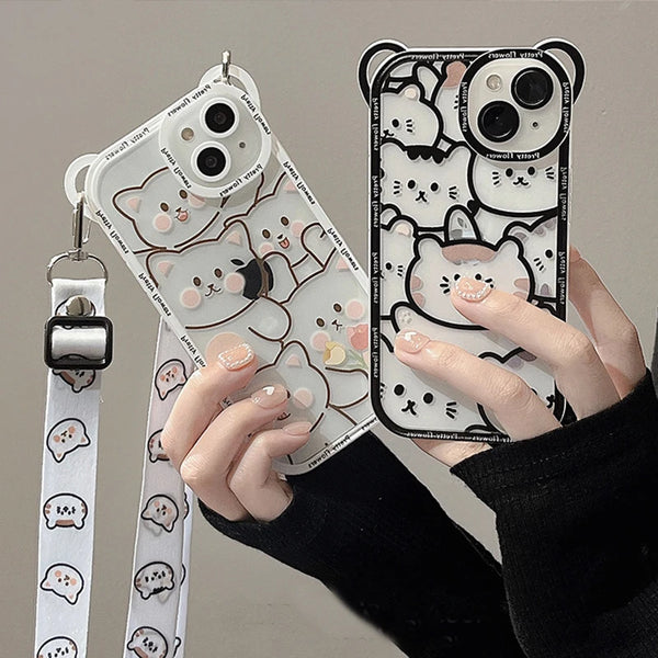 Cute Bear Lanyard iPhone Case