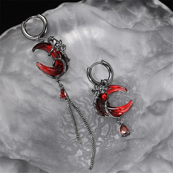 Red Moon Earrings