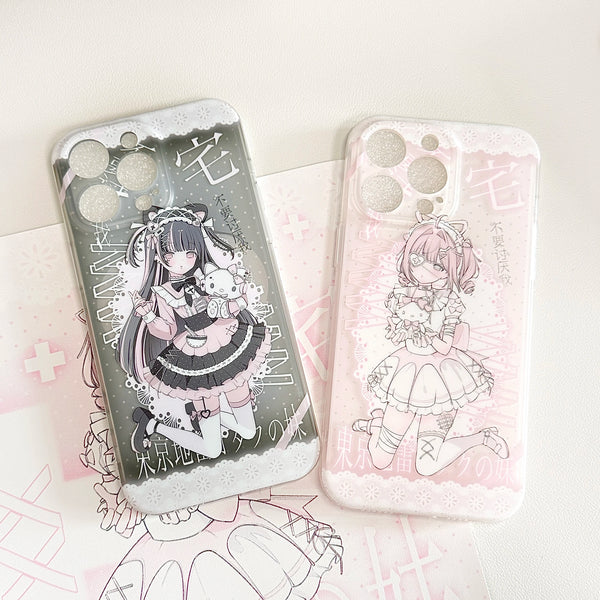 Kawaii Pink Anime Maid iPhone Case