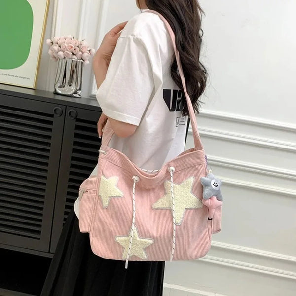 Handbag Star Corduroy Tote Bag