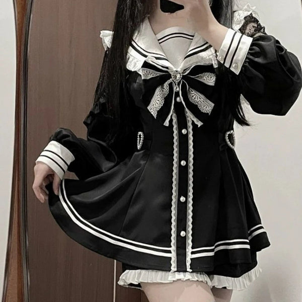 Gothic Y2k Lolita Bow Dress