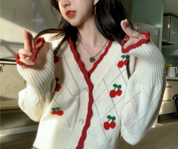 Cherry Blossom Knitted Cardigan