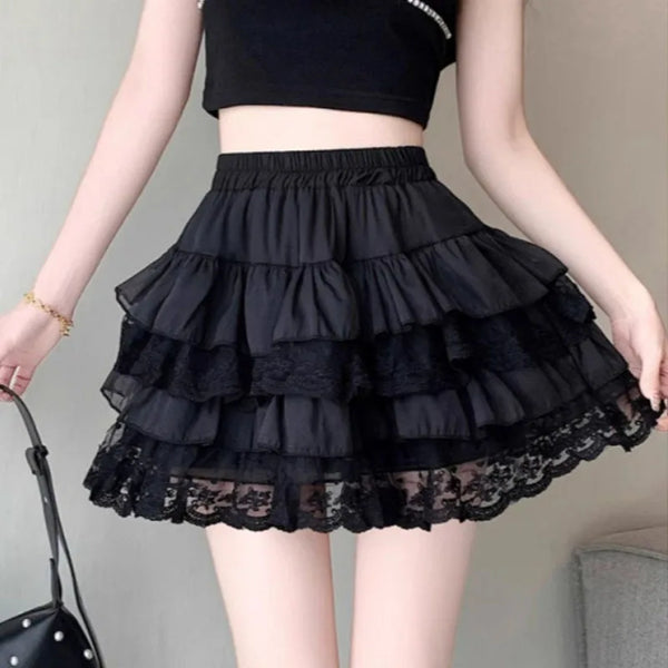 Gothic Elastic Black Skirt