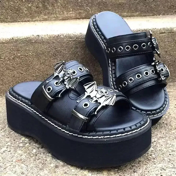 Black Gothic Sandals