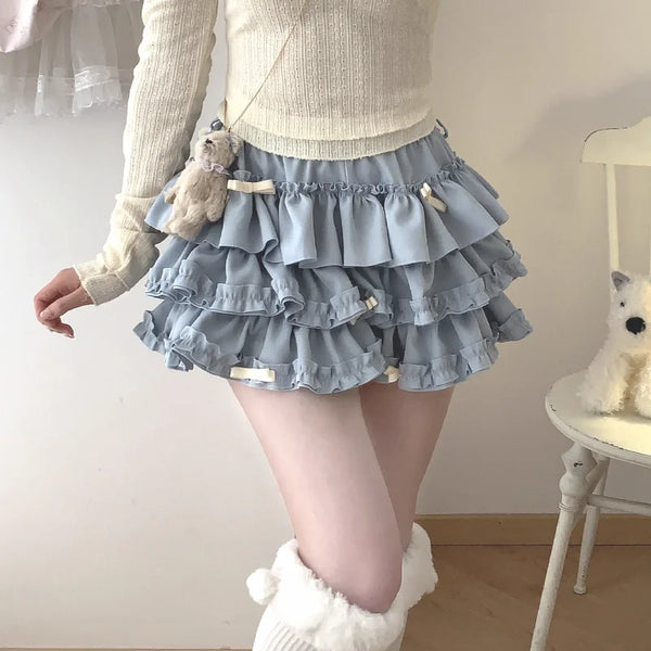 Y2K Mini Skirt Kawaii Lolita High Waist