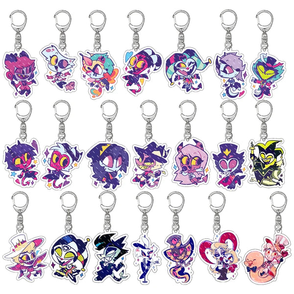 Hazbin Hotel Anime Figure Acrylic Keychain Pendant Key Chain