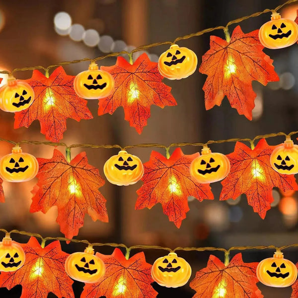 Maple Leaves Pumpkin LED Light